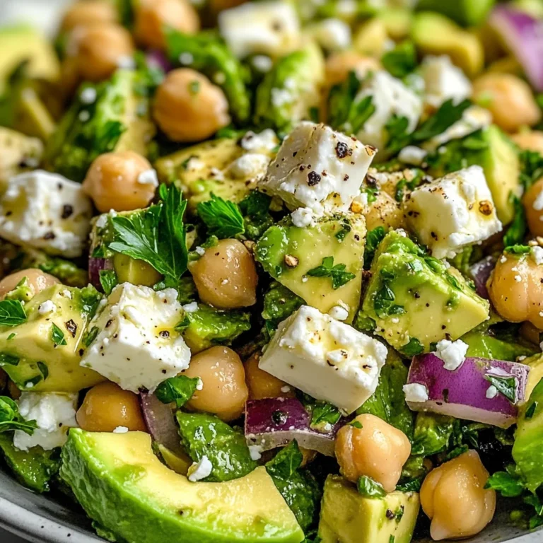Chickpea Feta Avocado Salad
