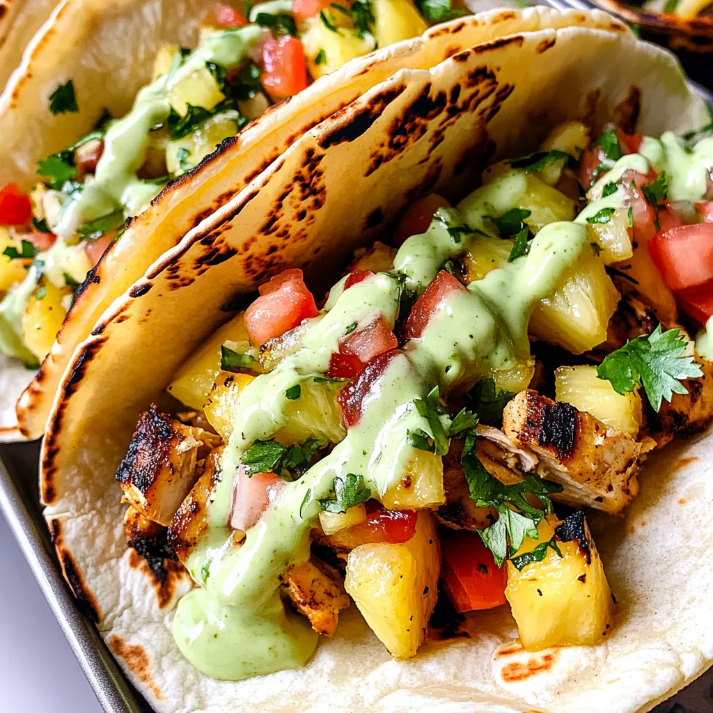 Chili Lime Chicken Tacos with Grilled Pineapple Salsa