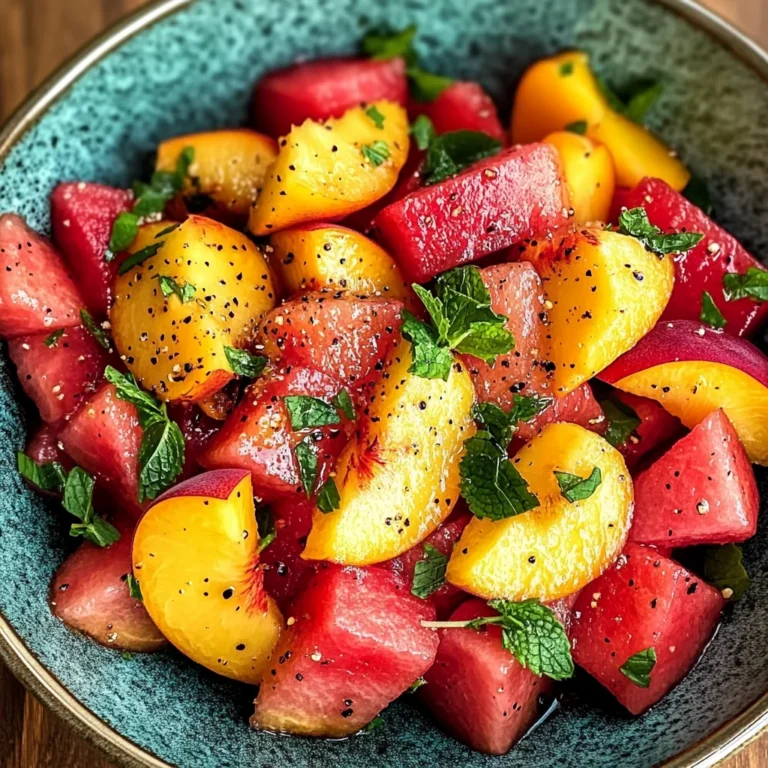 Easy Summer Peach Watermelon Salad