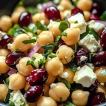 Feta & Cranberry Chickpeas with Lemon Vinaigrette