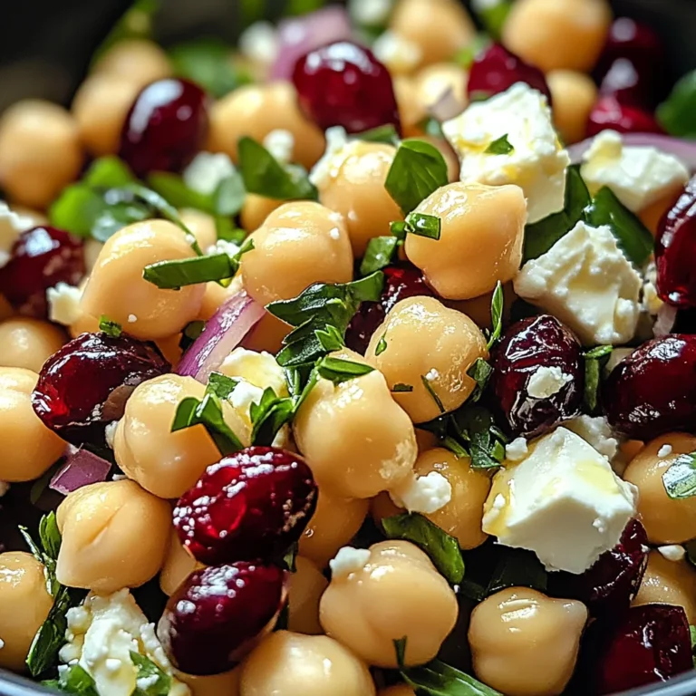 Feta & Cranberry Chickpeas with Lemon Vinaigrette
