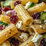 Feta & Cranberry Rigatoni Salad with Lemon Vinaigrette