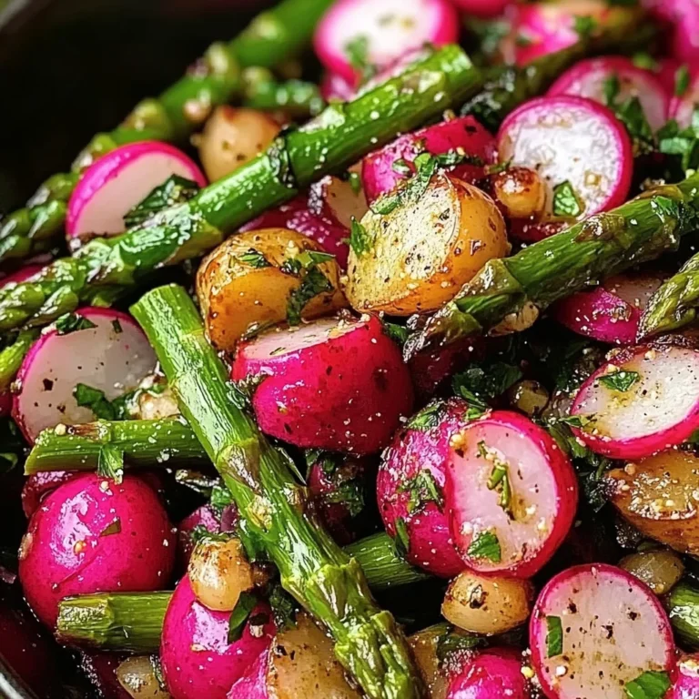 Roasted Asparagus and Radishes with Mustard Vinaigrette