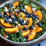 Summer Peach & Blueberry Kale Salad