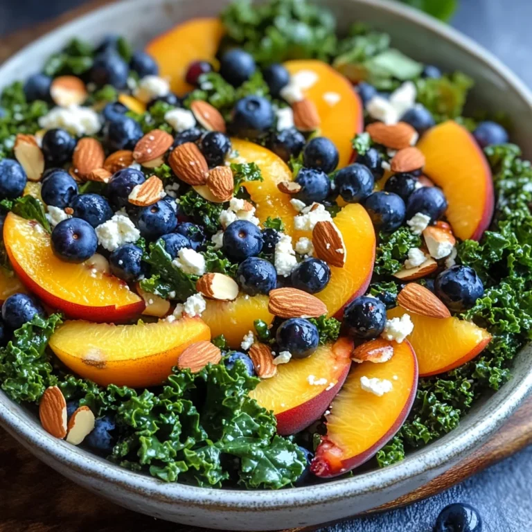 Summer Peach & Blueberry Kale Salad