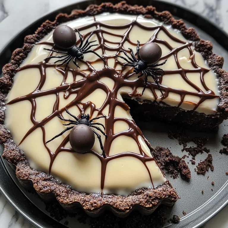 Halloween Chocolate Spiderweb Tart