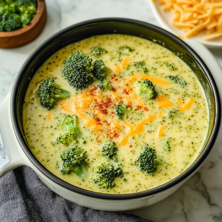 High Protein Broccoli Cheddar Soup