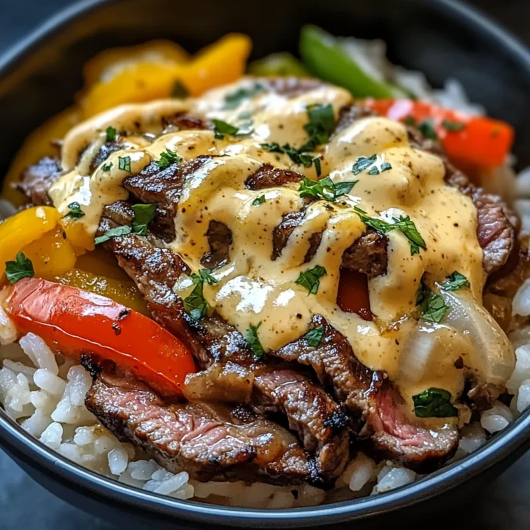 High Protein Philly Cheesesteak Rice Bowls