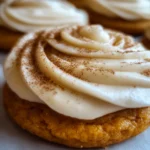 Pumpkin Sugar Cookies with Cream Cheese Frosting