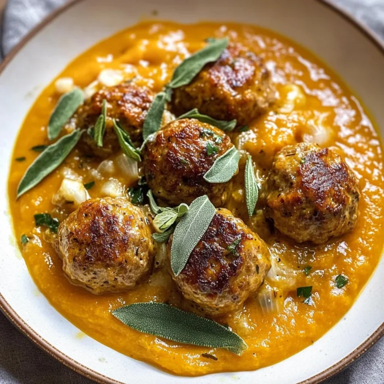 Turkey Meatballs in Pumpkin Sage Sauce