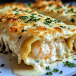 Dive into Decadence: Shrimp & Crab Alfredo Lasagna Roll-Ups You’ll Crave