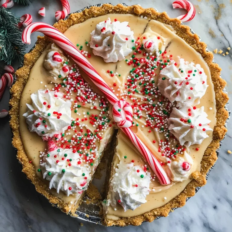 White Chocolate Candy Cane Pie